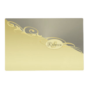 Luxury gold decorative on gold & silver, Monogram, Placemat