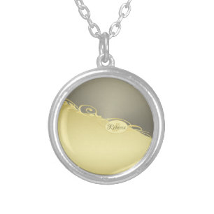 Luxury gold decorative on gold & silver, Monogram Silver Plated Necklace