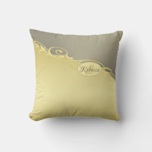 Luxury gold decorative on gold&silver, Monogram Throw Pillow