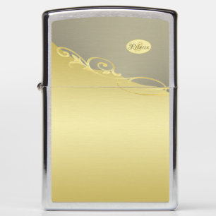 Luxury gold decorative on gold & silver, Monogram Zippo Lighter