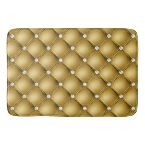 Luxury Gold Diamond Tufted Pattern Bath Mat