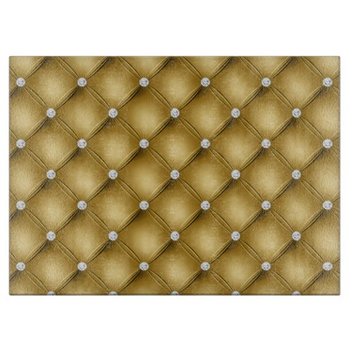 Luxury Gold Diamond Tufted Pattern Cutting Board