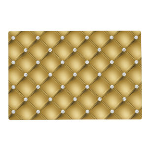 Luxury Gold Diamond Tufted Pattern Placemat