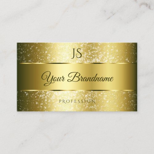 Luxury Gold Effect Sparkly Glitter Initial Quality Business Card