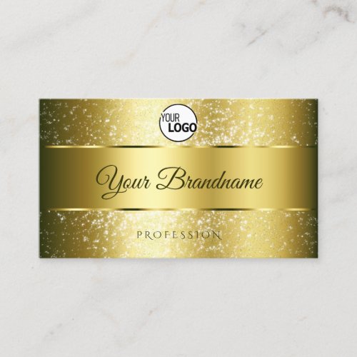 Luxury Gold Effect Sparkly Glitter Initials Logo Business Card