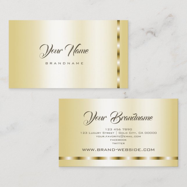 Luxury Gold Effect Template Professional Marketing Business Card (Front/Back)