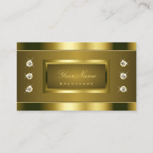 Luxury Gold Effect with Bright Faux Rhinestones Business Card