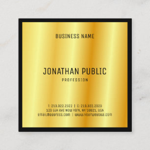 Luxury Gold Elegant Custom Modern Template Square Business Card