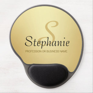 Luxury Gold Elegant Professional Monogram Gel Mouse Pad
