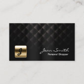 Luxury Gold Emblem Dark Personal Shopper Business Card (Front)
