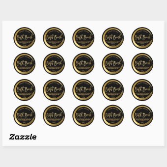 Luxury Gold FAUX Foil Black Bath Bomb Labels | Zazzle