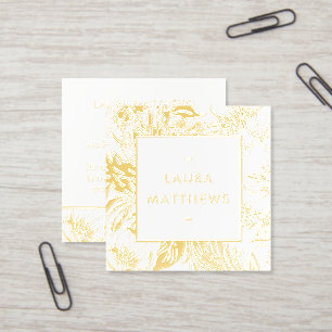 Luxury Gold Floral Foil Gloss Branding Foil Spot Gloss Business Cards