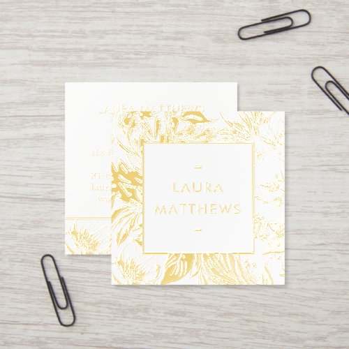 Luxury Gold Floral Foil Gloss Branding Foil Spot Gloss Business Cards