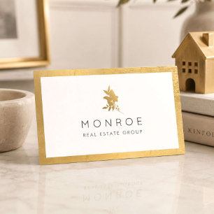 Luxury Gold Floral Realtor Business Card