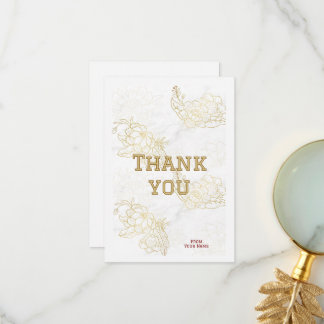 Luxury Gold Floral Thank You Card for Purchase App
