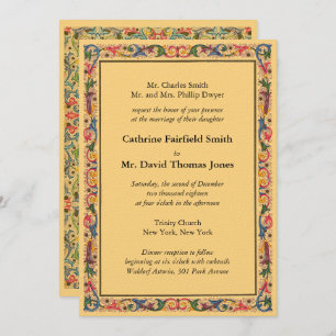 Luxury Gold Florentine Arabesque Wedding Invitation