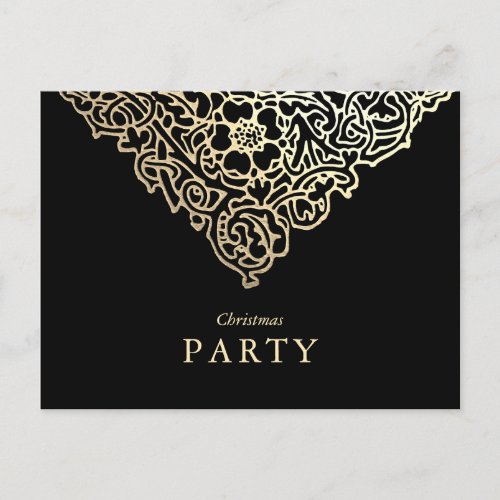 Luxury Gold Foil Black Christmas Party Invitations