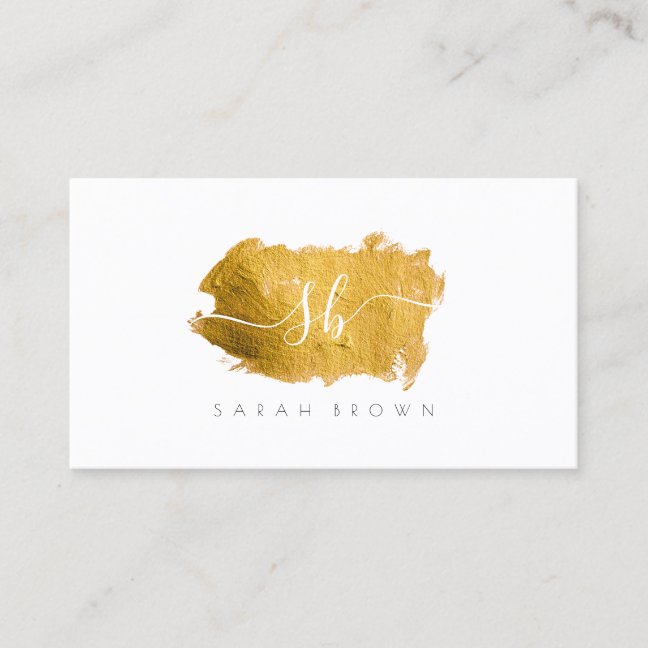 Luxury Gold Foil Brush Stroke Artisan Calligrapher Business Card
