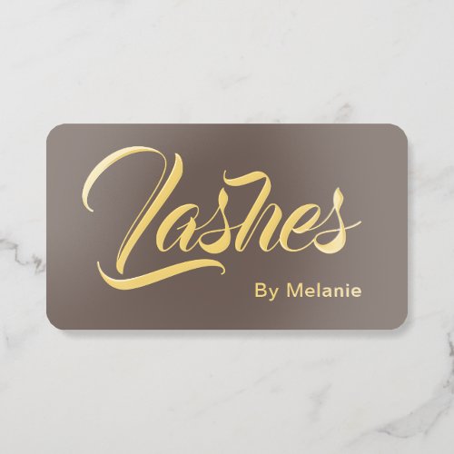 Luxury Gold Foil Chic Lash Stylist Business Card