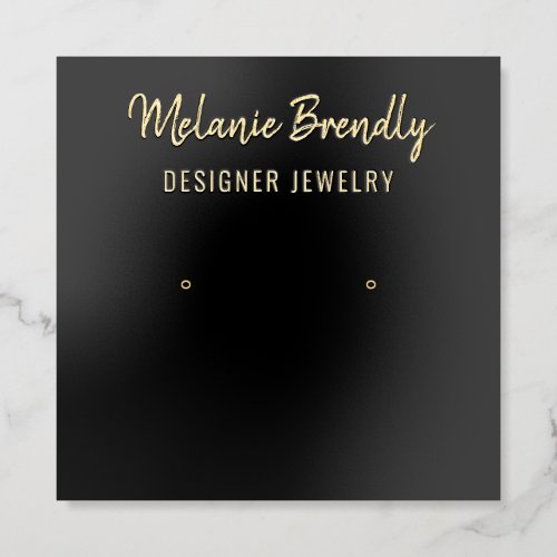 Luxury Gold Foil Chic Name Black Business Cards