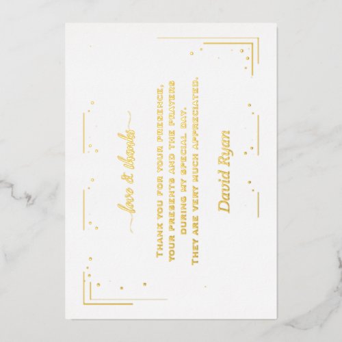 Luxury GOLD FOIL Confirmation Thank You card