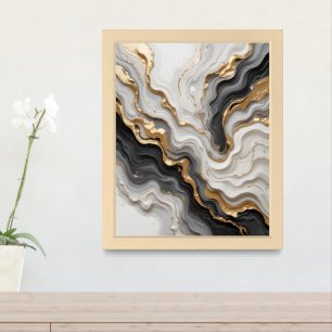 Luxury Gold Foil Effect Abstract Art Print