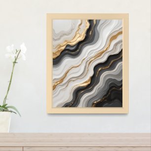 Luxury Gold Foil Effect Abstract Art Print