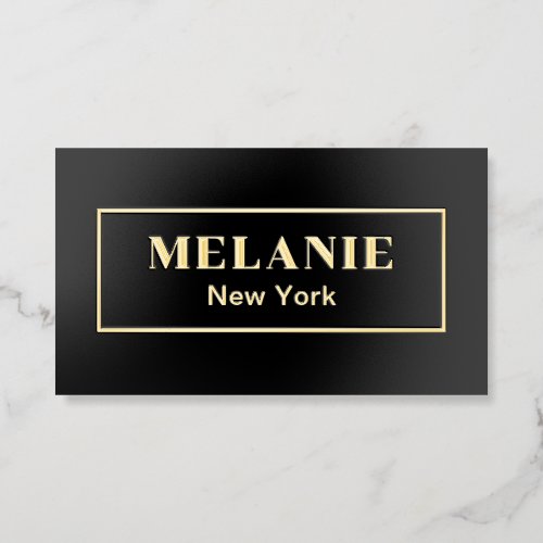 Luxury Gold Foil Elegant Chic Business Card Black