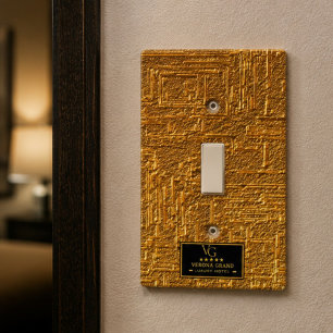 Luxury Gold Foil Five Star Hotel Branding Elegant Light Switch Cover