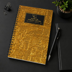 Luxury Gold Foil Five Star Hotel Branding Elegant Notebook
