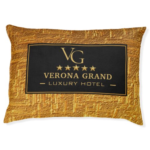 Luxury Gold Foil Five Star Hotel Branding Elegant  Pet Bed