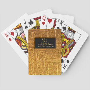 Luxury Gold Foil Five Star Hotel Branding Elegant Poker Cards