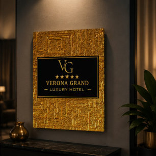 Luxury Gold Foil Five Star Hotel Branding Elegant Poster