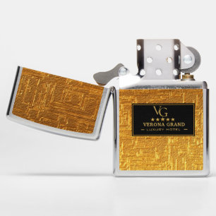 Luxury Gold Foil Five Star Hotel Branding Elegant Zippo Lighter