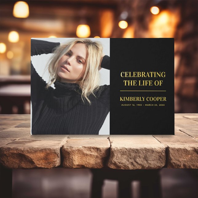 Luxury Gold Foil Memorial Photo Keepsake Foil Guest Book (Creator Uploaded)