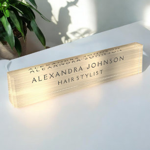 Luxury Gold Foil Modern Business Desk Name Plate