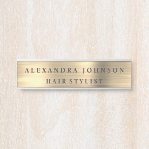 Luxury Gold Foil Modern Business Door Sign