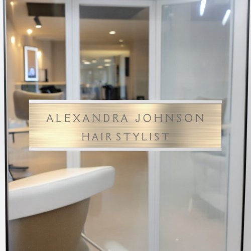 Luxury Gold Foil Modern Business Door Sign