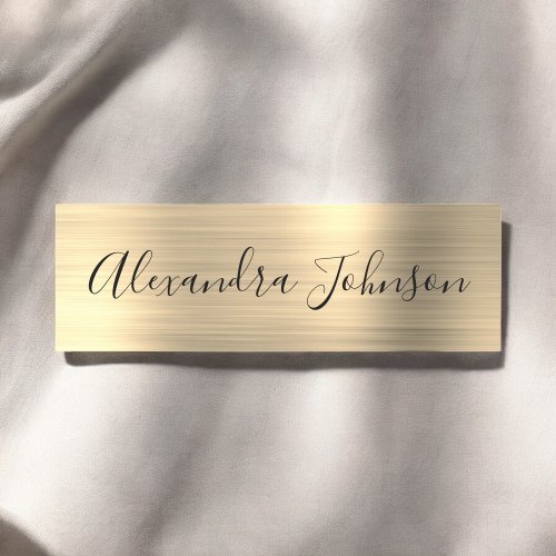 Luxury Gold Foil Modern Professional Name Tag