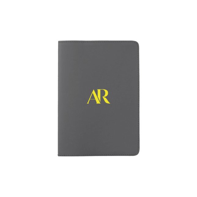Luxury Gold Foil Monogram Logo - Custom Two Letter Passport Holder (Front)