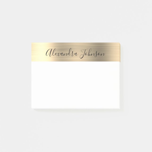 Luxury Gold Foil Professional Business Post-it Notes (Front)