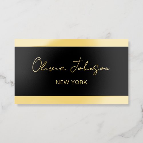 Luxury Gold Foil QR Code Elegant Business Card