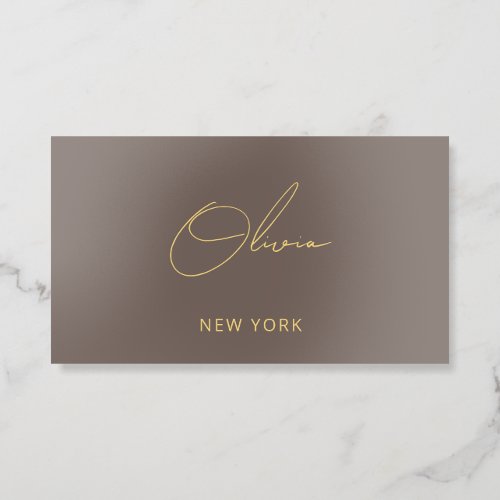 Luxury Gold Foil Signature Script Business Card