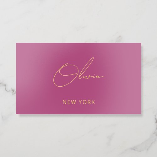 Luxury Gold Foil Signature Script Business Card