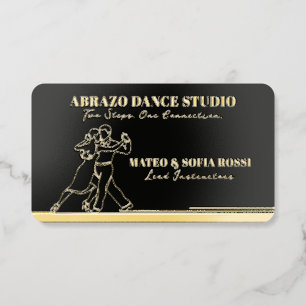 Luxury Gold Foil Tango Dance Studio Instructor Spot Gloss Business Cards