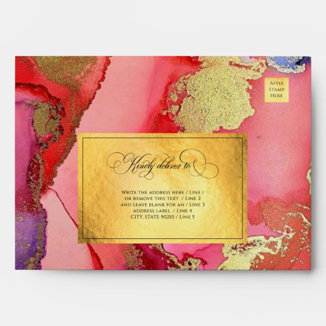 Luxury Gold Foil Wedding Envelope (Front)