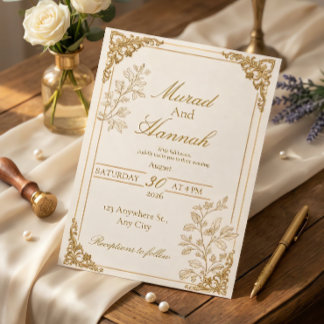 Luxury Gold Foil Wedding Invitation | Classic Eleg