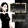 Luxury Gold Frame Dark Gradient Modern Luxe Glam Business Card