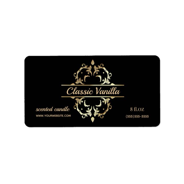Luxury Gold Frame Scented Candle Label (Front)