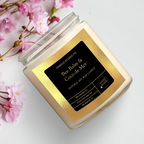 Luxury Gold Frame  Script Candle Sticker Label